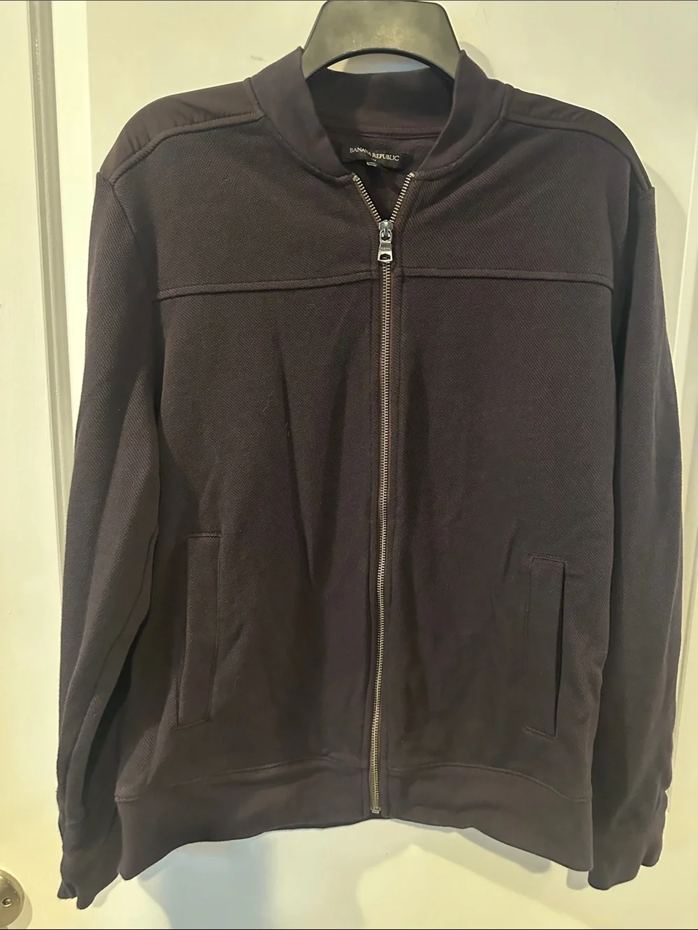 Banana Republic Men's Full-Zip Sweater Jacket - Dark purple